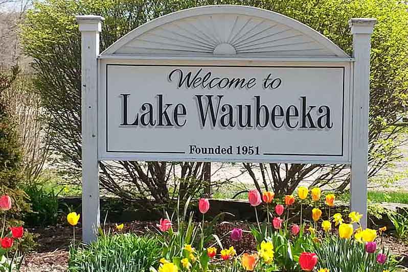 Lake Waubeeka sign